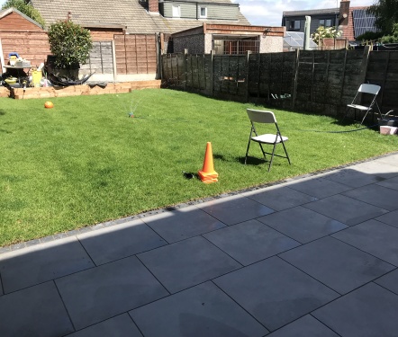 Grey Porcelain Patio - New Turf