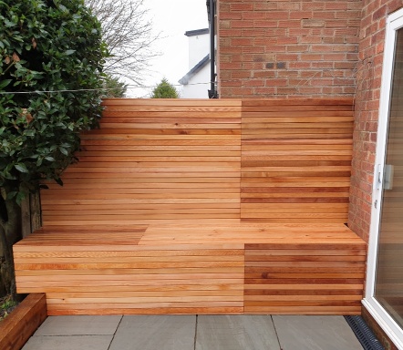 Grey Indian Stone - Cedar Bench